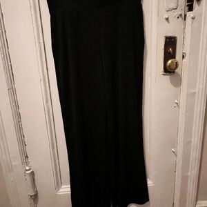 Dictionary Textured Wide-Leg Trousers - High-Rise Stretch Knit - Black - XL/16